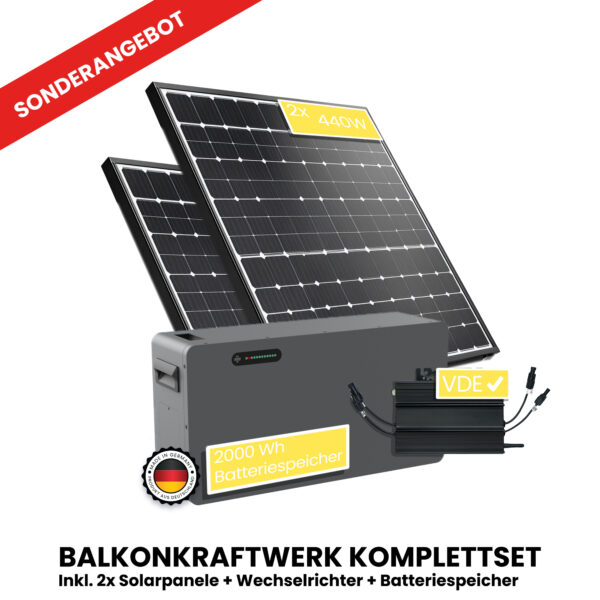 Balkonkraftwerk mit Speicher